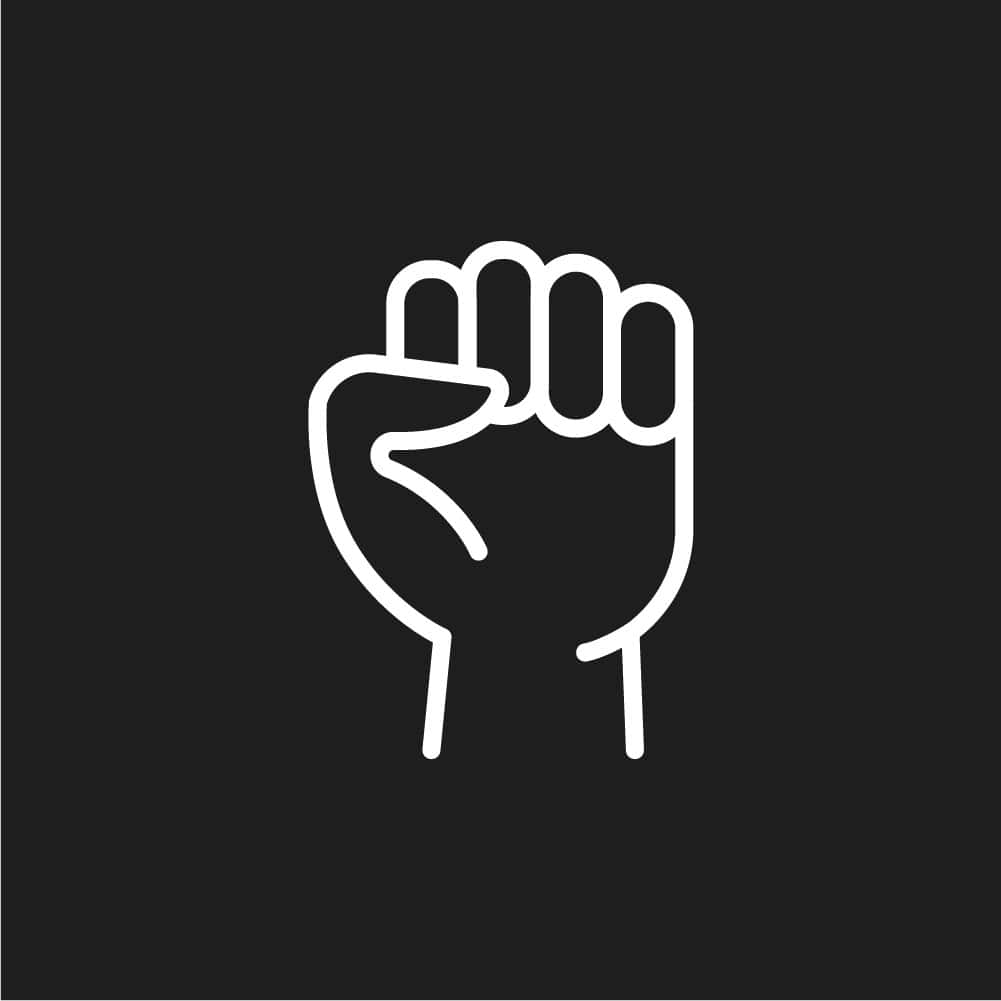 a white hand with a black background